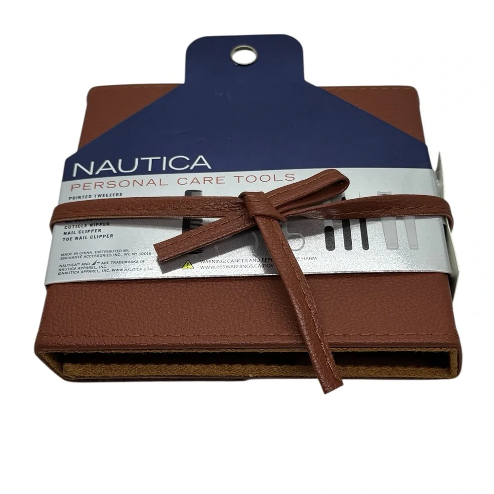 nautical personal care tools men’s grooming collection leather case 8 pieces - Picture 2 of 3